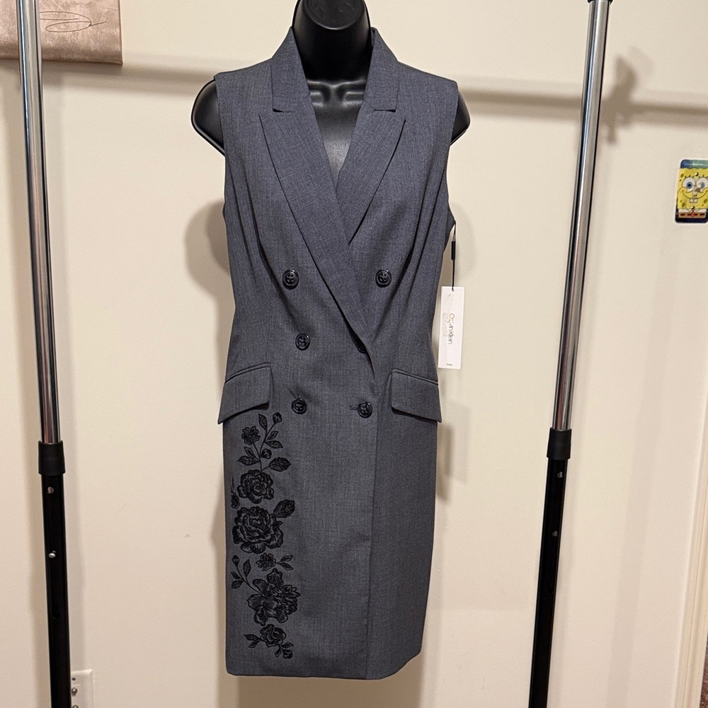 Calvin Klein sleeveless sheath double breasted dress
